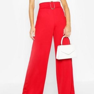 Buckle Detail Crepe Wide Leg Pants ✨
